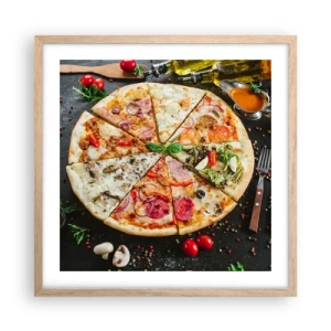 Poster in cornice rovere chiaro - Ventaglio di gusti - 50x50 cm