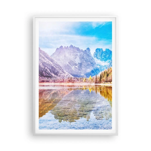 Poster in cornice bianca - E nei monti è già autunno - 70x100 cm