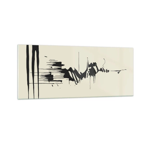 Quadro su vetro - Astrazione frettolosa - 100x40 cm