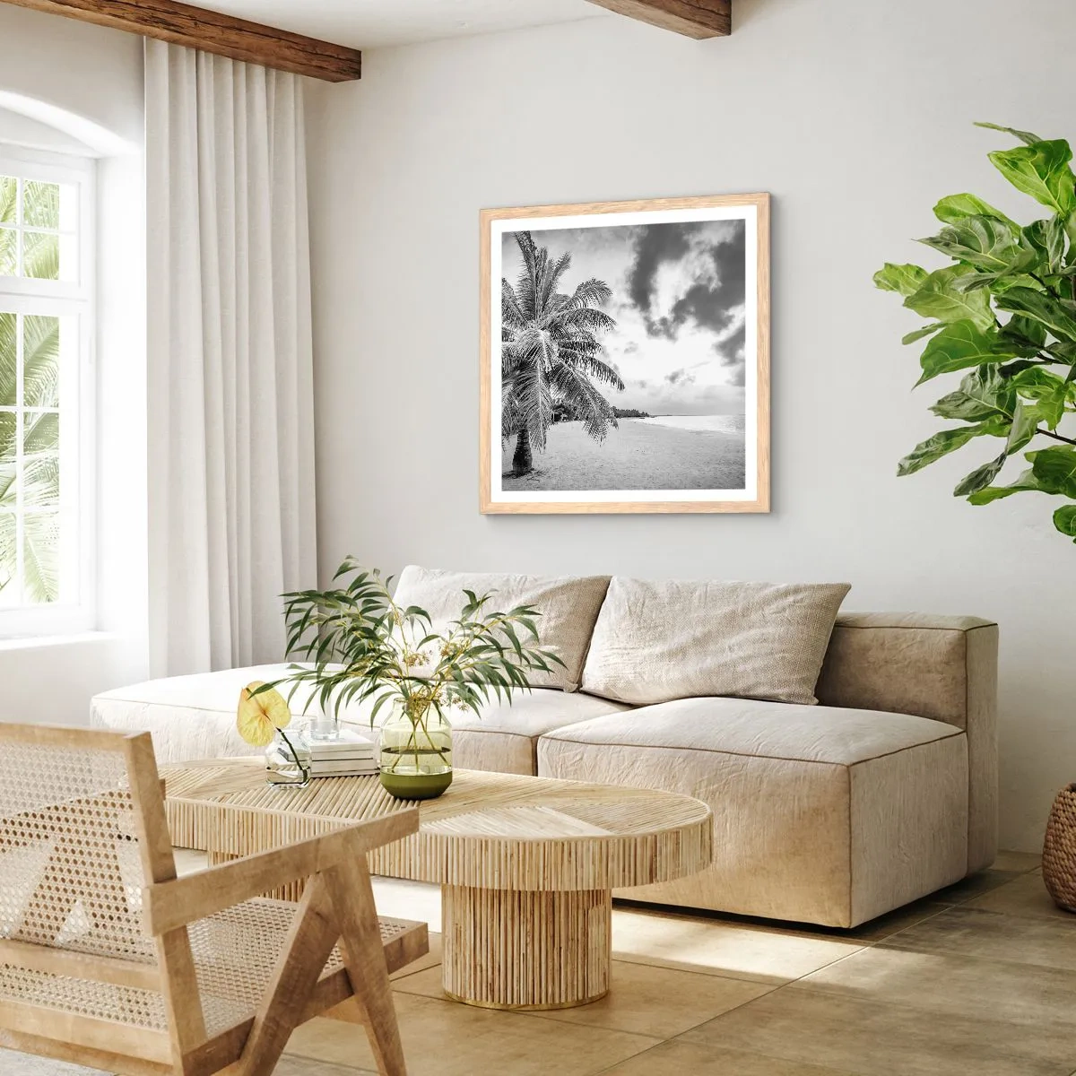 Poster in cornice rovere chiaro - Quando hai nostalgia della solitudine... - 30x30 cm