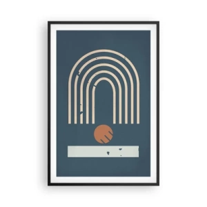 Poster in cornice nera - Geometria in blu - 61x91 cm
