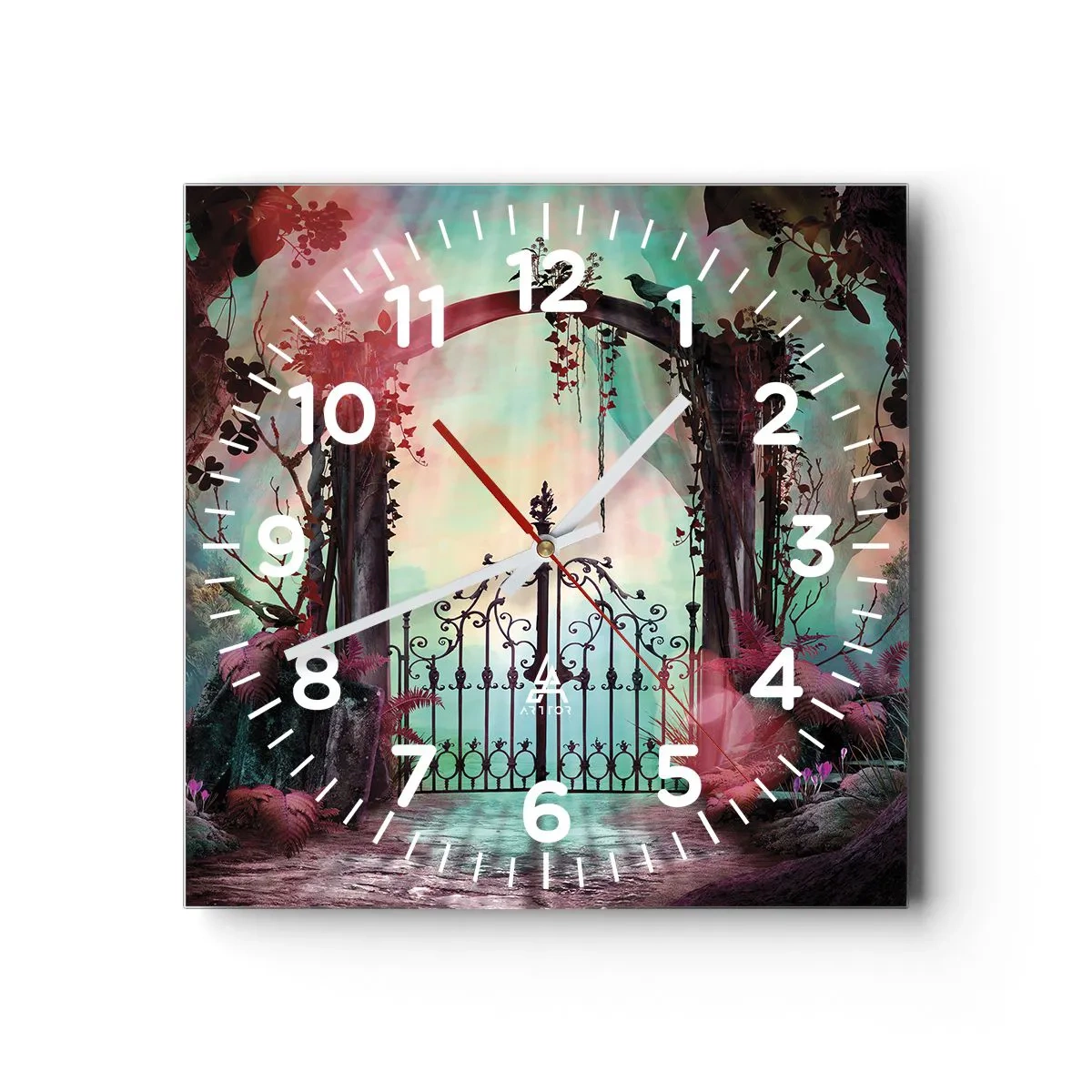 Orologio da parete - Orologio in Vetro - Il giardino dei misteri - 40x40 cm