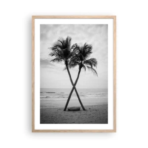 Poster in cornice rovere chiaro - Tenera presenza - 50x70 cm