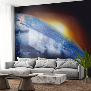 Fotomurali Autoadesivo Deluxe Sticker - L'alba sul pianeta azzurro - Astrazione, 3D, Cosmo - 100x70 cm