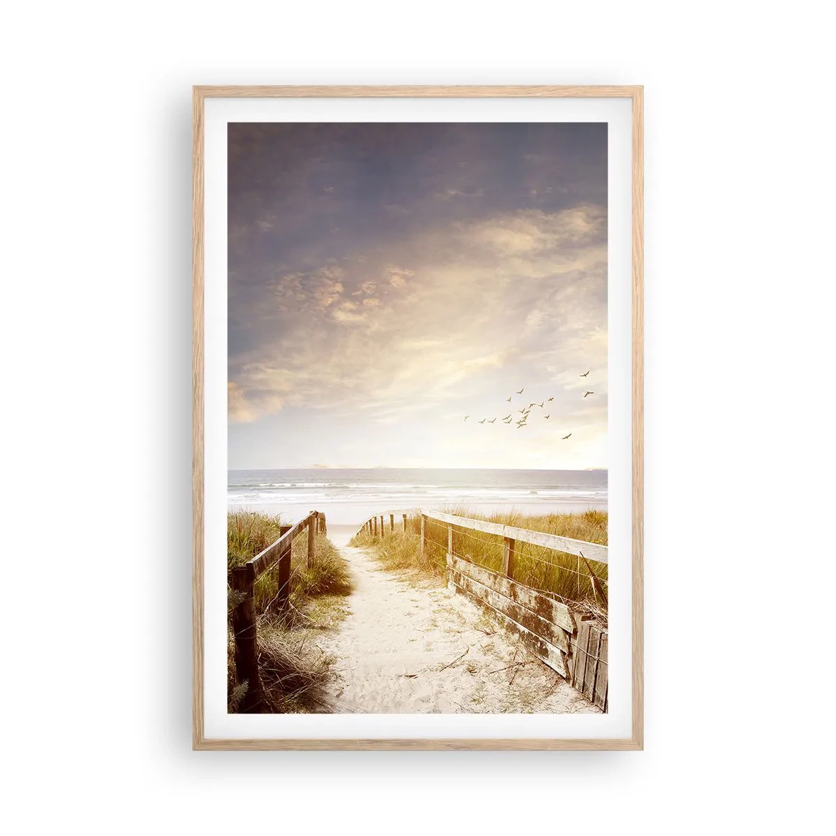 Poster in cornice rovere chiaro - Spazio di pace - 61x91 cm