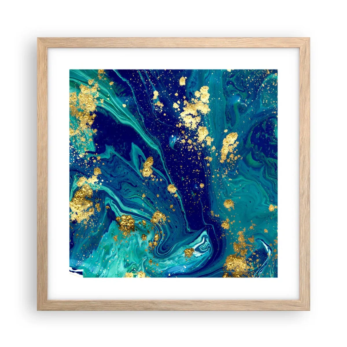 Poster in cornice rovere chiaro - Petali di sole - 40x40 cm