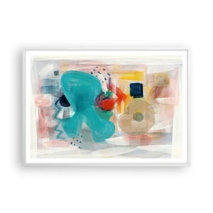 Poster in cornice bianca - Il gioco dei colori - 100x70 cm