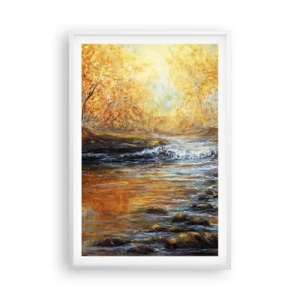 Poster in cornice bianca - Ruscello d'oro - 61x91 cm