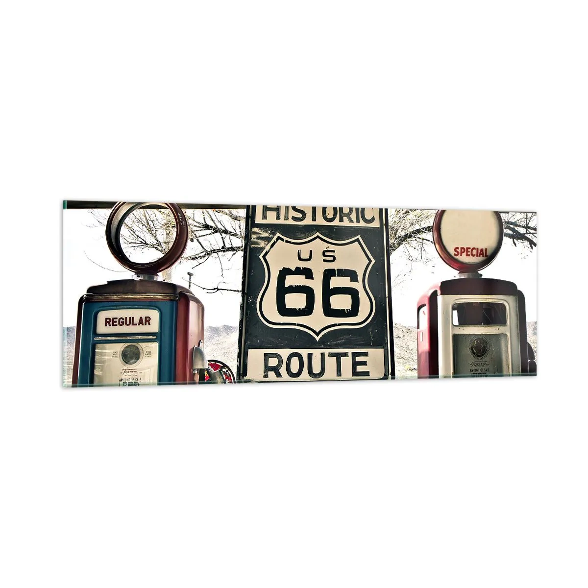 Quadro su vetro - Viaggio retro americano - 90x30 cm