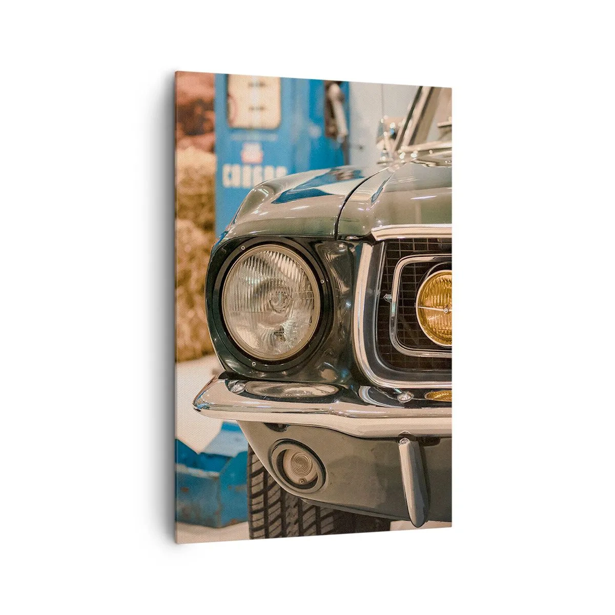 Quadro su tela - Stampe su Tela - Un'auto retrò iconica in un ambiente classico - 80x120cm - Incontro con la leggenda - Decorazione murale moderna per soggiorno e camera da letto ARTTOR