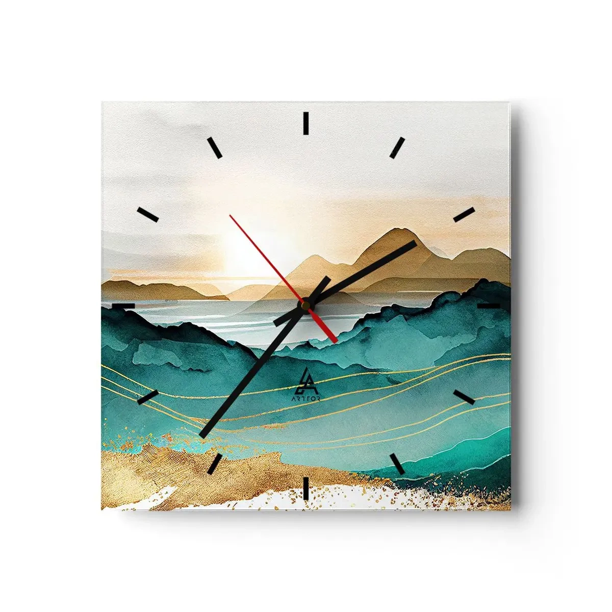 Orologio da parete - Orologio in Vetro - Paesaggio ai confini dell'astrazione - 40x40 cm