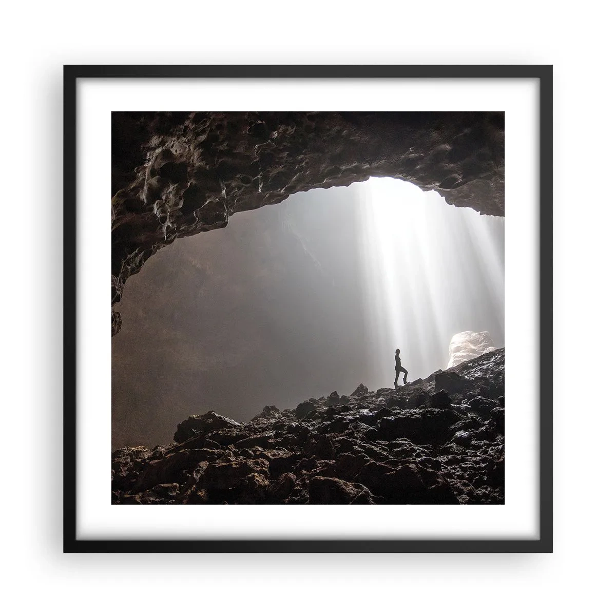 Poster in cornice nera - Grotta luminosa - 50x50 cm