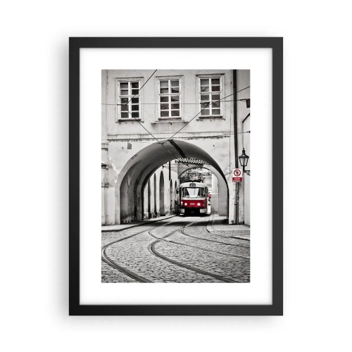 Poster in cornice nera - Attraverso il labirinto cittadino - 30x40 cm