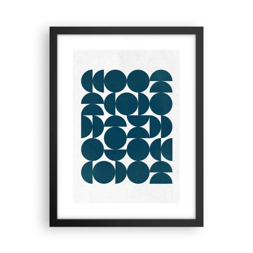 Poster in cornice nera - Cerchi e semicerchi - 30x40 cm