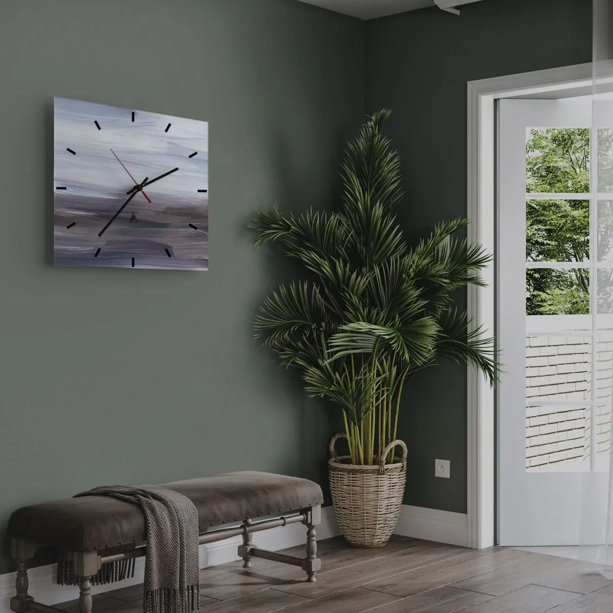 Orologio da parete - Orologio in Vetro - Gli elementi: l'acqua - 40x40 cm