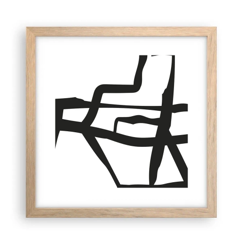 Poster in cornice rovere chiaro - Struttura bianca e nera - 30x30 cm