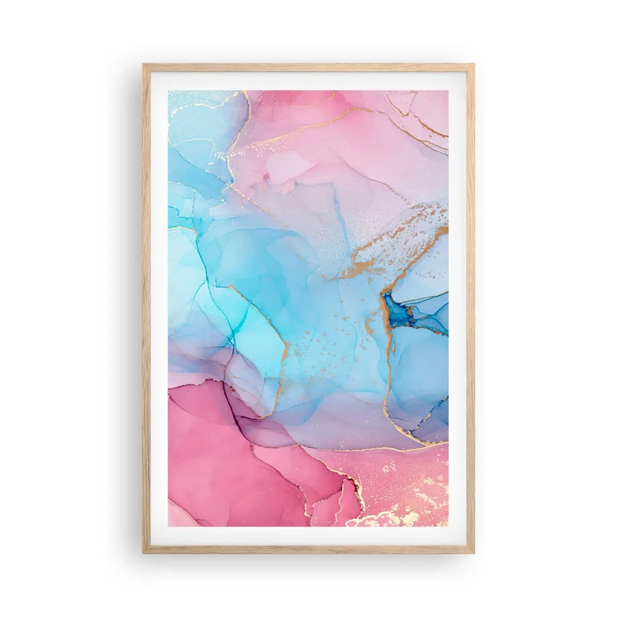 Poster in cornice rovere chiaro - Incontro e compenetrazione - 61x91 cm