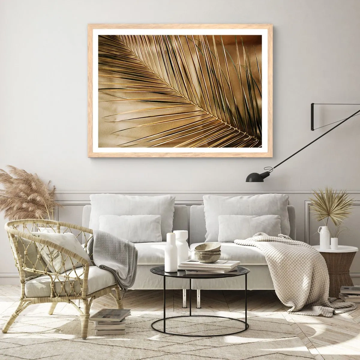 Poster in cornice rovere chiaro - Colonnato naturale - 91x61 cm
