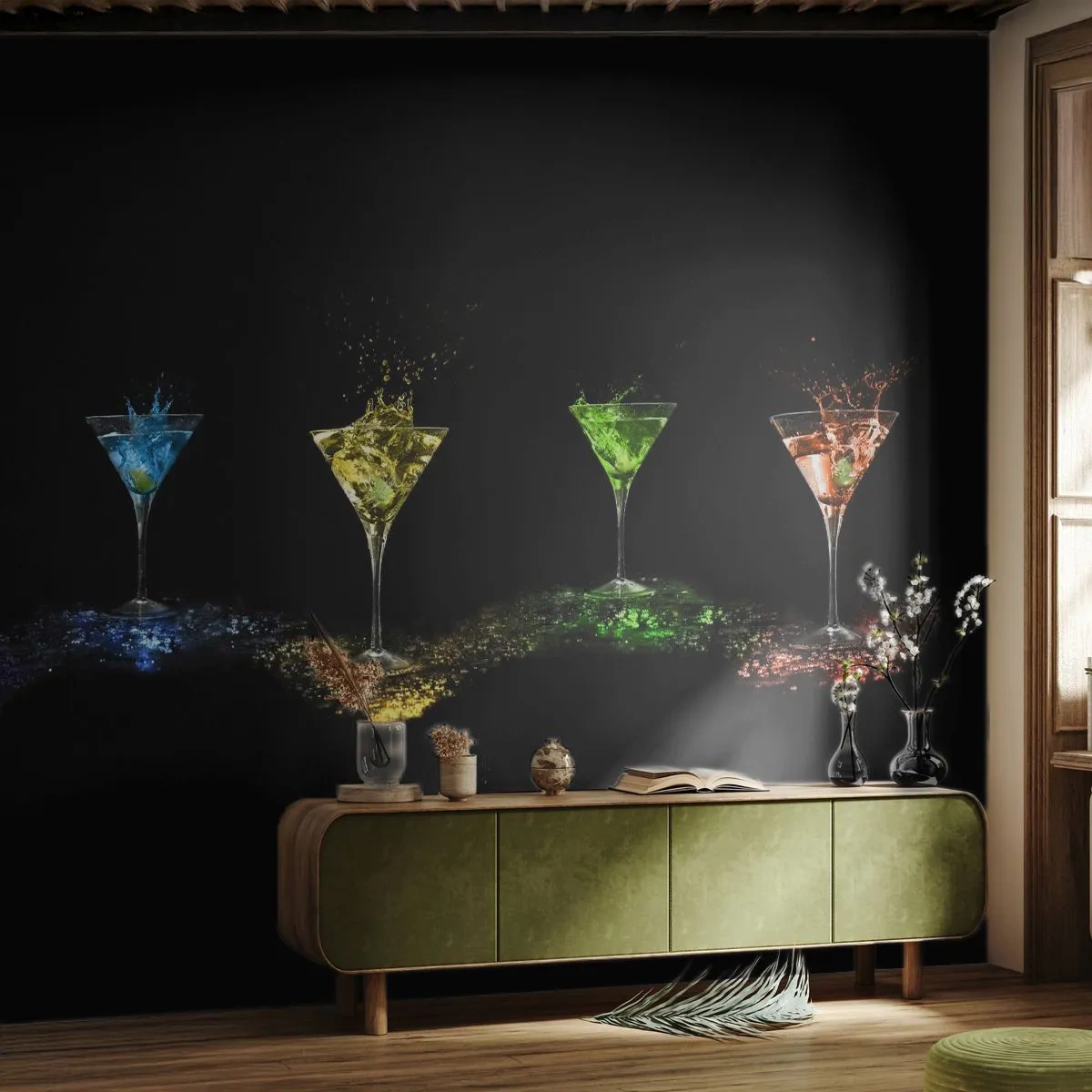Fotomurali Premium Canvas - I colori della gioia nel mondo dei cristalli - Gastronomia, Cocktail, Bevanda colorata - 250x175 cm