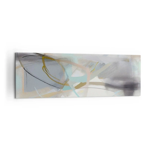 Quadro su tela - Stampe su Tela - Astrazione pastello con linee delicate - 160x50cm - Astrazione nebulosa - Decorazione murale moderna per soggiorno e camera da letto ARTTOR