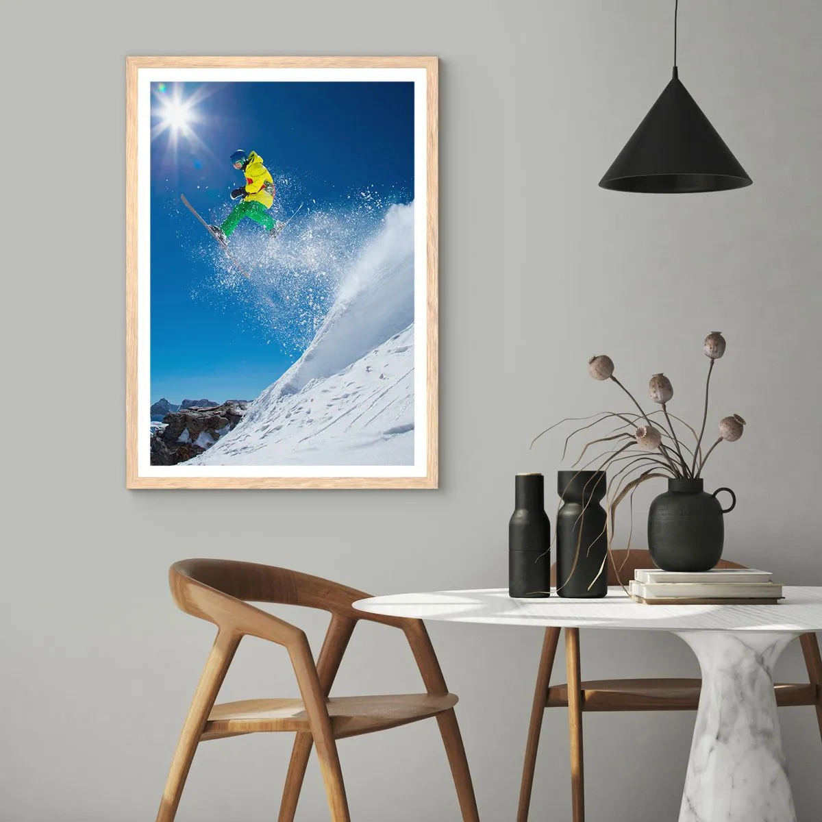 Poster in cornice rovere chiaro - Ballando con i monti - 50x70 cm