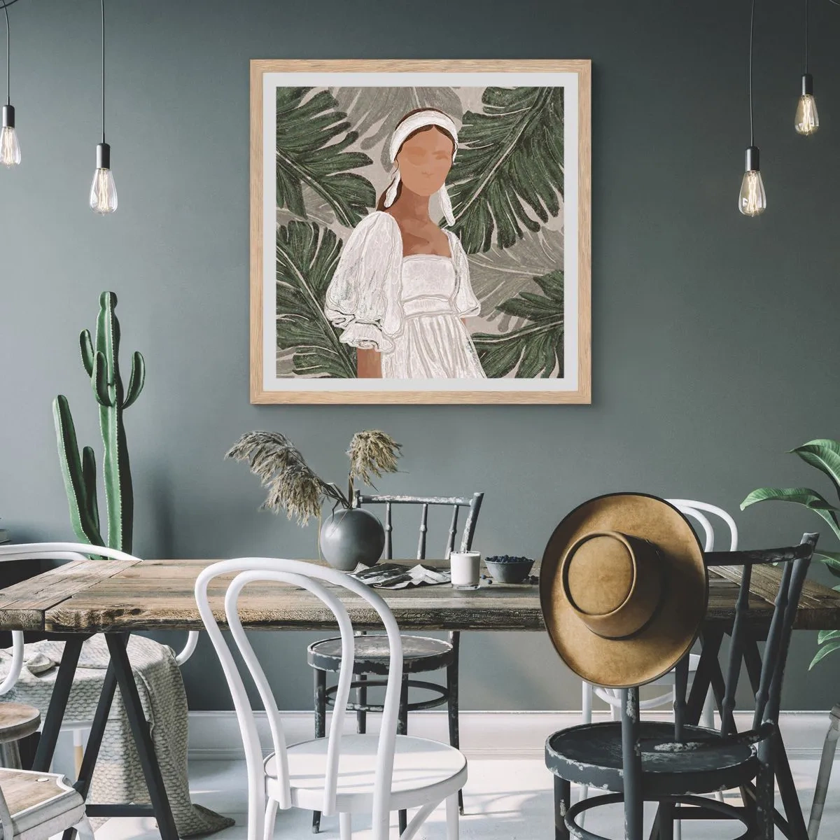 Poster in cornice rovere chiaro - Ritratto esotico - 50x50 cm