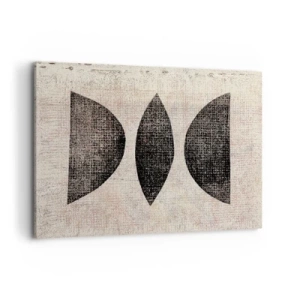 Quadro su tela - Stampe su Tela - Forme etniche in toni scuri su sfondo chiaro - 100x70cm - Astrazione etnica - Decorazione murale moderna per soggiorno e camera da letto ARTTOR