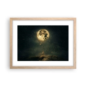 Poster in cornice rovere chiaro - Chi ha rubato la luna - 40x30 cm