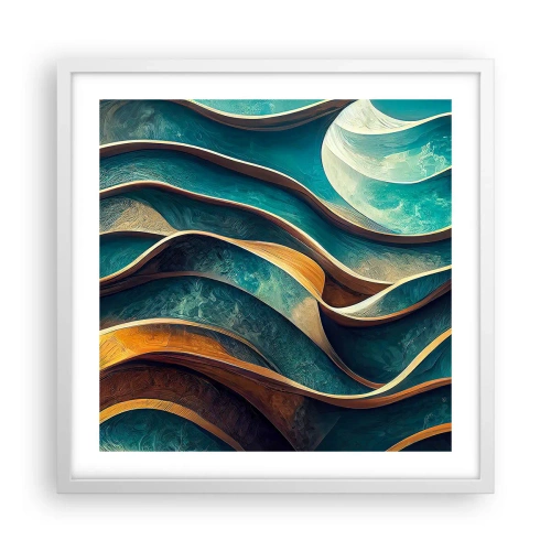 Poster in cornice bianca - I meandri del blu - 50x50 cm