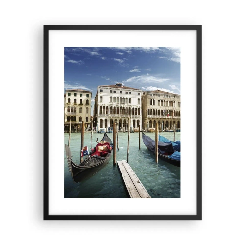Poster in cornice nera - Palazzi nel blu - 40x50 cm