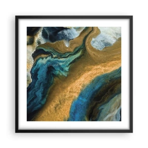 Poster in cornice nera - Blu-oro: influenza reciproca - 50x50 cm
