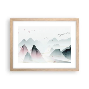 Poster in cornice rovere chiaro - Oltre le cime - 40x30 cm