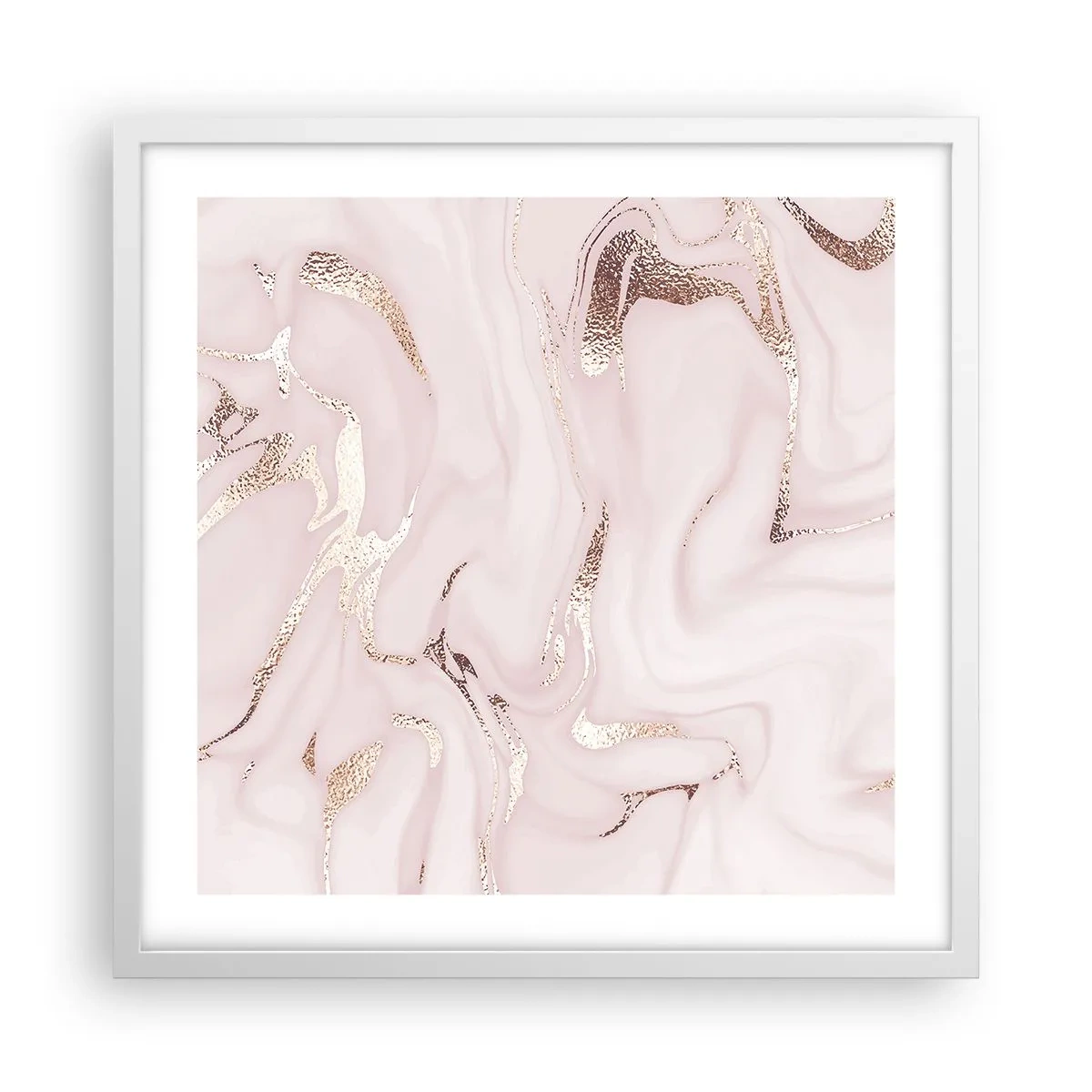 Poster in cornice bianca - Nella follia rosa - 50x50 cm