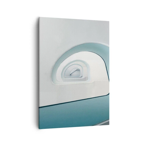 Quadro su tela - Stampe su Tela - Architettura minimalista con linee arrotondate - 50x70cm - Blu fino in fondo - Decorazione murale moderna per soggiorno e camera da letto ARTTOR