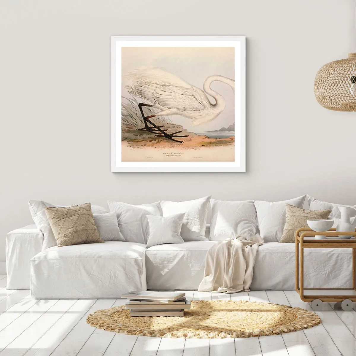 Poster in cornice bianca - La signora nel canneto - 50x50 cm