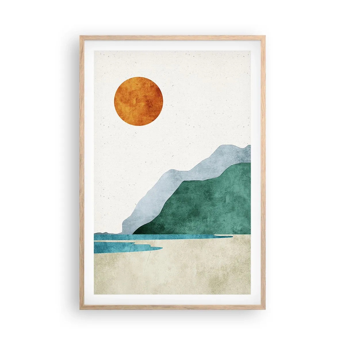Poster in cornice rovere chiaro - Paesaggio come si deve - 61x91 cm