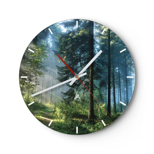 Orologio da parete - Orologio in Vetro - Raggiante all'alba - 40x40 cm