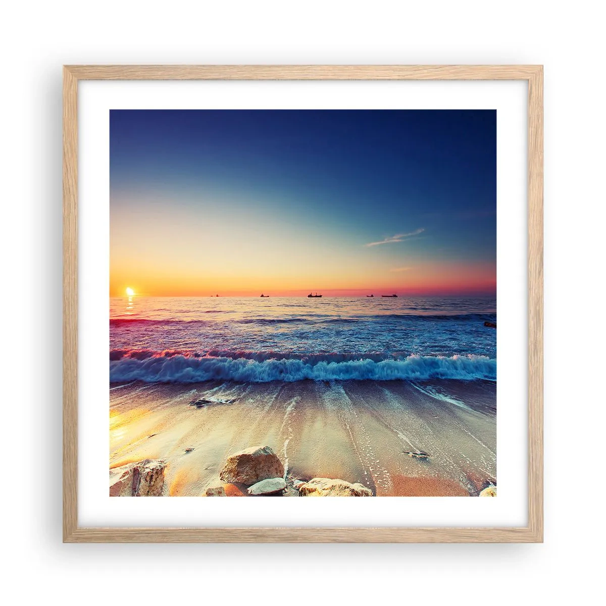 Poster in cornice rovere chiaro - Cosa c'è dietro l'orizzonte? - 50x50 cm