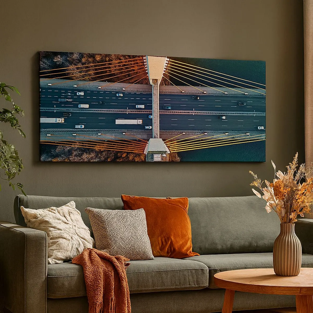 Quadro su tela - Stampe su Tela - Oltre il fiume, oltre il bosco - 100x40 cm