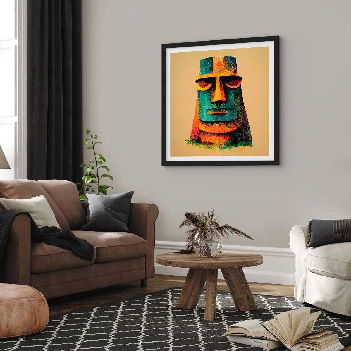 Poster in cornice nera - Statuario, ma simpatico - 30x30 cm