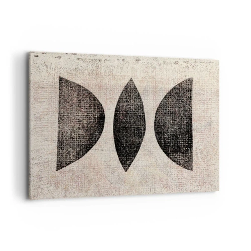 Quadro su tela - Stampe su Tela - Forme etniche in toni scuri su sfondo chiaro - 100x70cm - Astrazione etnica - Decorazione murale moderna per soggiorno e camera da letto ARTTOR