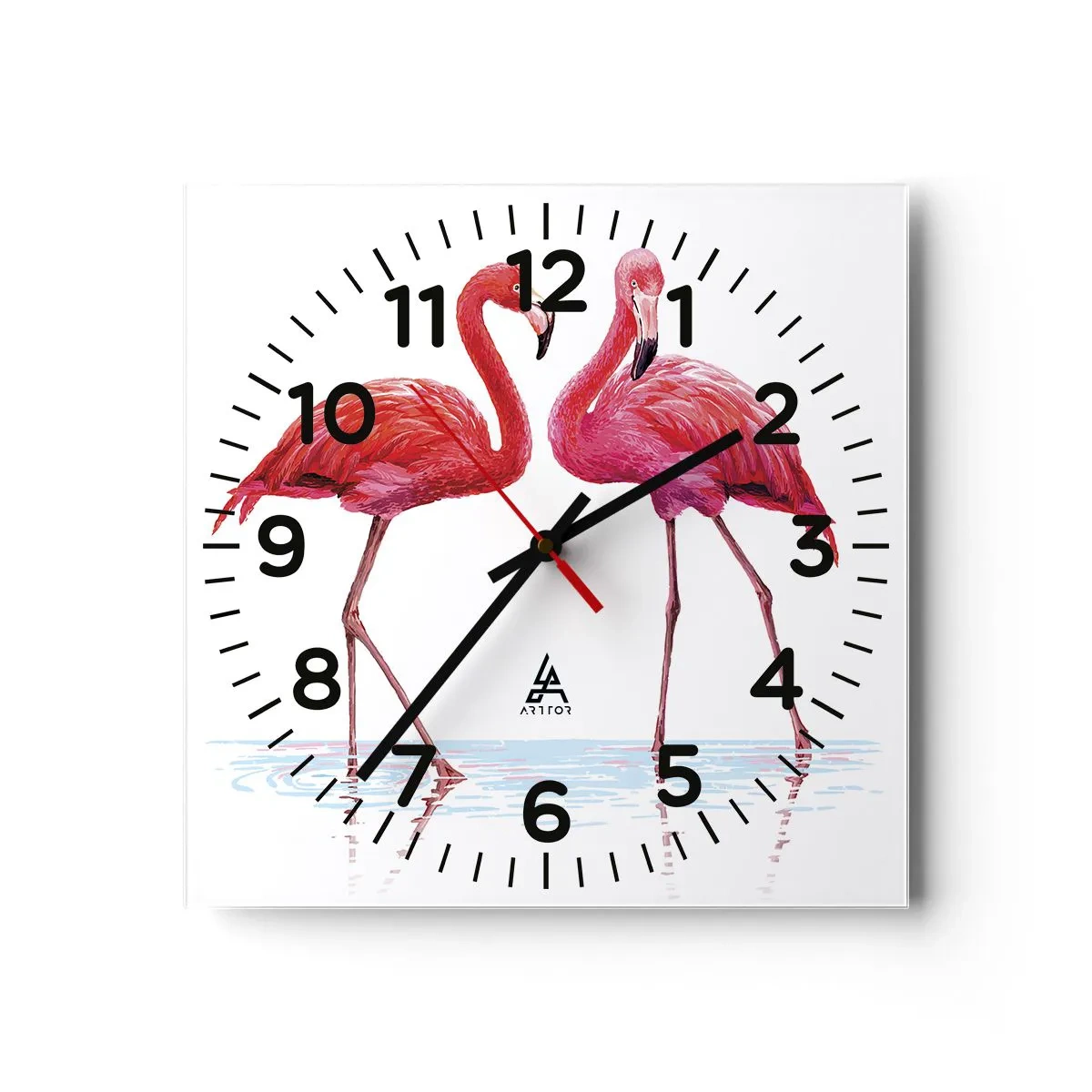 Orologio da parete - Orologio in Vetro - Appuntamento in rosa - 40x40 cm