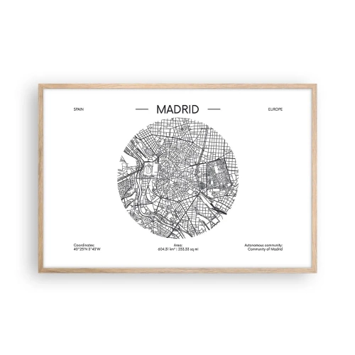 Poster in cornice rovere chiaro - Anatomia di Madrid - 91x61 cm