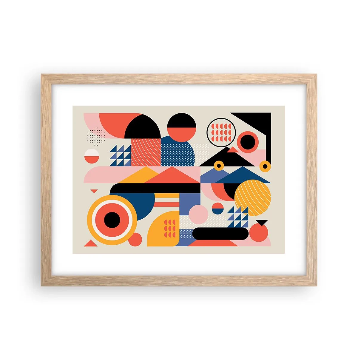 Poster in cornice rovere chiaro - Composizione: divertiti - 40x30 cm