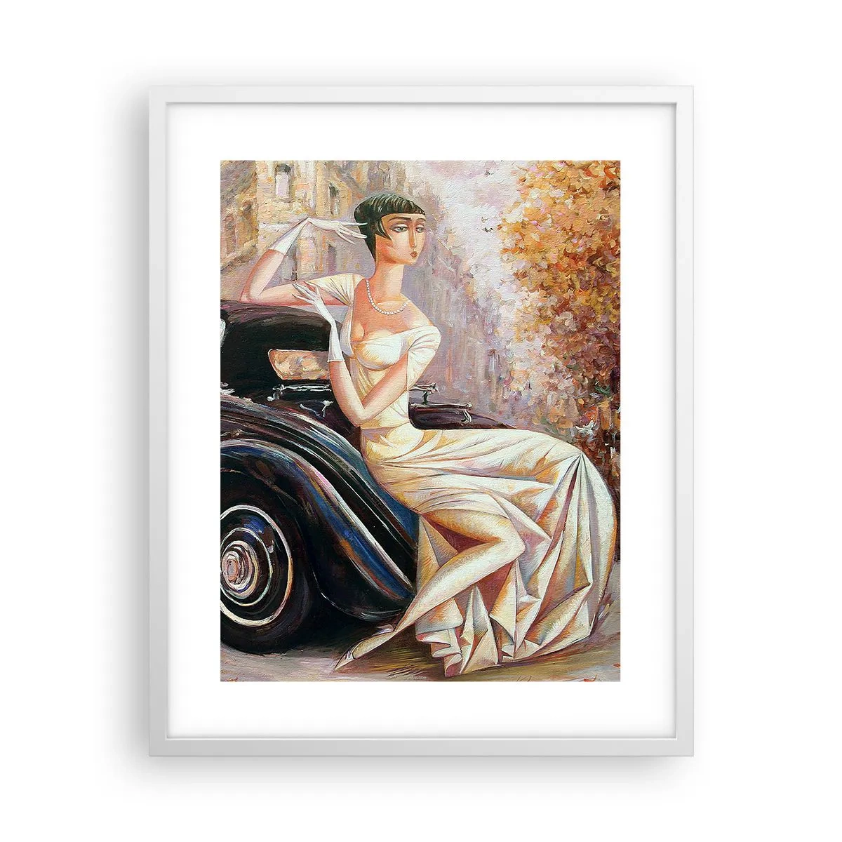 Poster in cornice bianca - Eleganza in stile retro - 40x50 cm