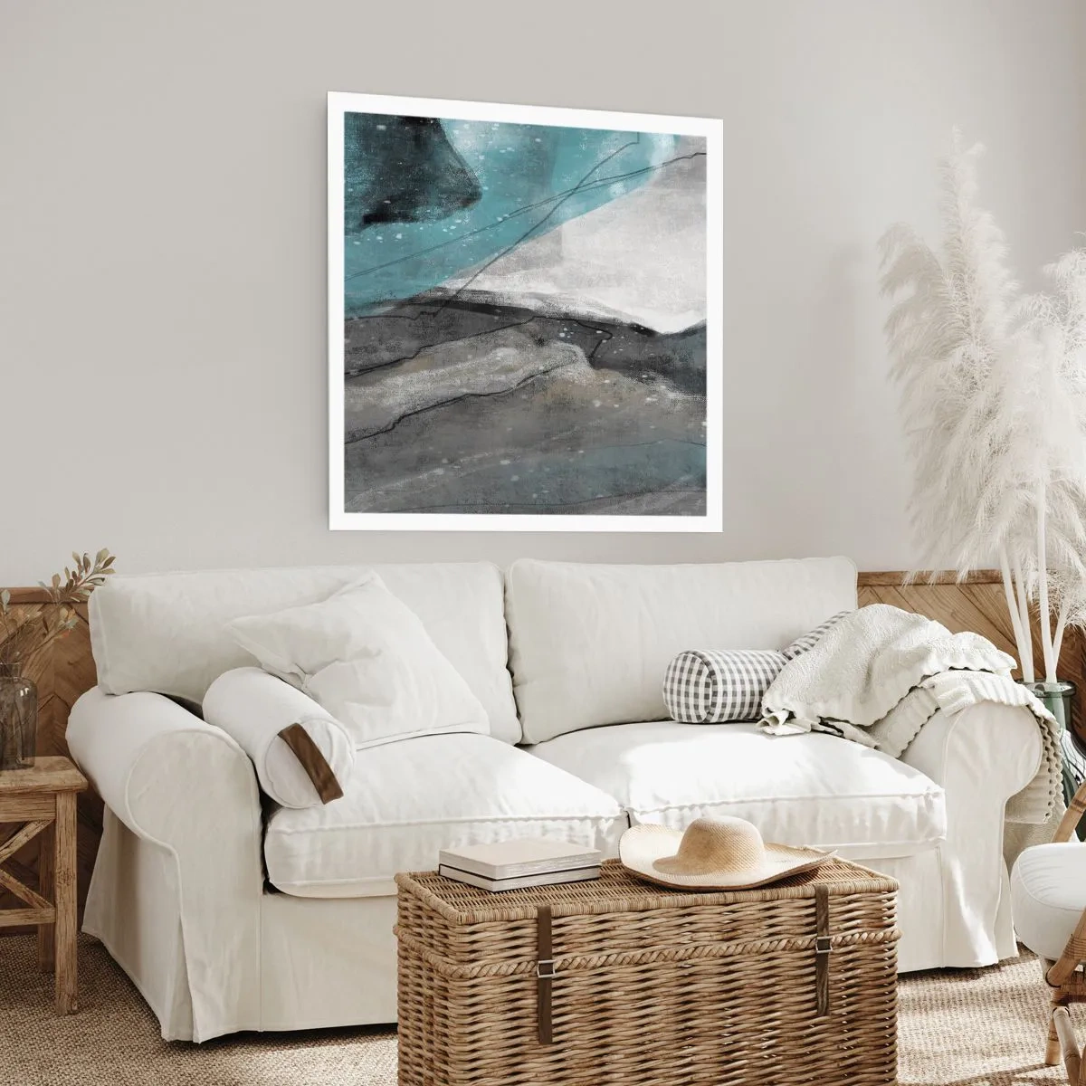 Poster - Astrazione: rocce e ghiaccio - 40x40 cm