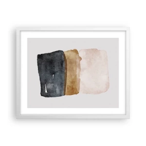 Poster in cornice bianca - Composizione di colori della terra - 50x40 cm