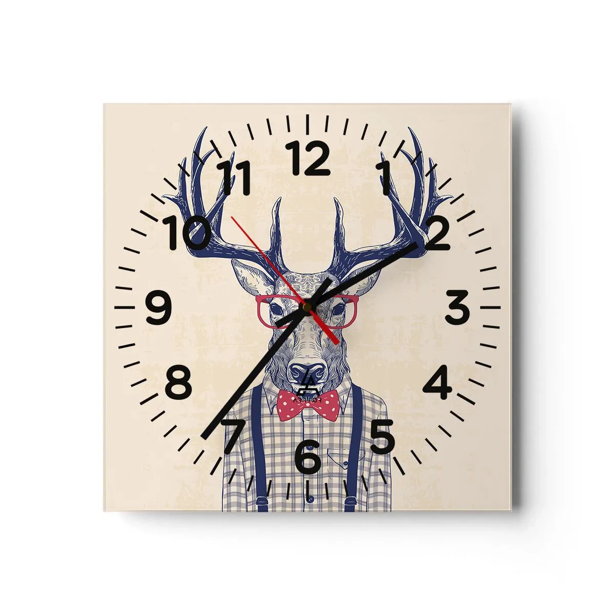 Orologio da parete - Orologio in Vetro - Divertente stravaganza - 40x40 cm