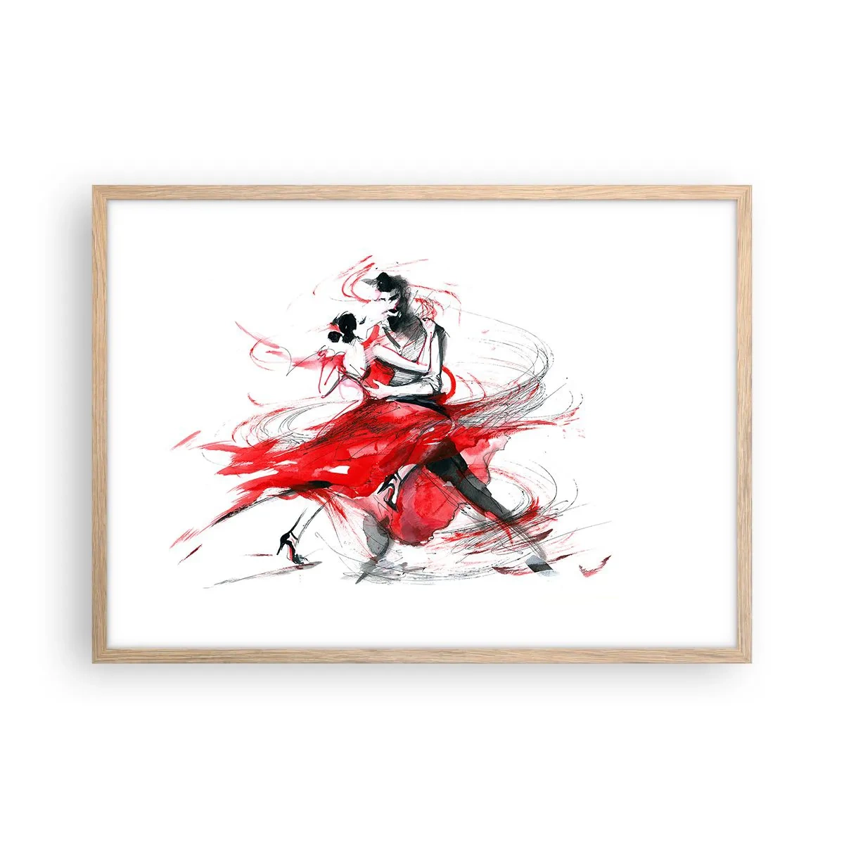 Poster in cornice rovere chiaro - Tango: il ritmo della passione - 70x50 cm