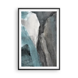 Poster in cornice nera - Astrazione: rocce e ghiaccio - 61x91 cm